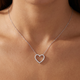 10K White Gold 1/2ct Lab Grown Diamond Heart Pendant 18" Necklace