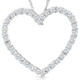 10K White Gold 1/2ct Lab Grown Diamond Heart Pendant 18" Necklace