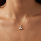 1Ct Diamond Three Stone Pendant in 14k White Yellow Rose Gold Lab Grown Necklace
