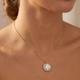 3 5/8 Ct Cushion Moissanite & Lab Grown Diamond Halo Pendant 14k Gold Necklace