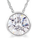 1 Ct Solitaire Lab Grown Diamond Pendant Necklace in 14k White or Yellow Gold