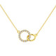 1/3Ct Mini Duet Circle Diamond Necklace 14k Gold Pendant Lab Grown 18"