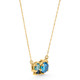 3Ct Blue Sapphire Topaz Aquamarine Diamond Pendant Necklace 14k Gold Lab Grown