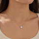 1/4Ct TW Lab Grown Diamond Halo Round Pendant Yellow Gold Women's Necklace 18"