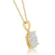 3/8Ct TW Diamond Halo 9mm Round Pendant Yellow Gold Women's Necklace 18"