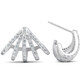 1 Ct Diamond Burst Studs Womens Huggie Earrings 14k White Gold Lab Grown