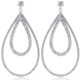 5 Ct Pear Shape Dangle Lab Grown Diamond Large Earrings White Gold 2" Tall
