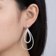 5 Ct Pear Shape Dangle Lab Grown Diamond Large Earrings White Gold 2" Tall