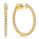 1.75 ct Lab Grown Diamond Hoops Inside Outside 1 1/3" 14K Yellow Gold Vault Lock