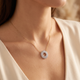 1Ct TW Diamond Circle Pendant Women's Lab Grown 18mm Wide 18" Necklace