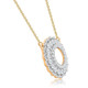 1Ct TW Diamond Circle Pendant Women's Lab Grown 18mm Wide 18" Necklace
