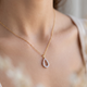 1/2Ct Pear Shape Lab Grown Diamond Pendant 10k White or Yellow Gold Necklace