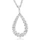 1/2Ct Pear Shape Lab Grown Diamond Pendant 10k White or Yellow Gold Necklace