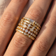 1Ct Stackable Diamond Ring Gold Lab Grown 12mm Wide