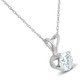 2 Cttw Round Cut Diamond Solitaire Necklace & Screw Back Stud Earrings Set 14K White Gold