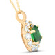 1 3/4ct Emerald & Genuine Diamond Halo Pendant 14K Yellow Gold