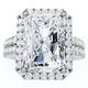 Certified 4.7Ct Debra Radiant Cut Double Row Engagement Ring 14k Gold Lab Grown
