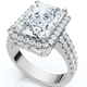 Certified 4.7Ct Debra Radiant Cut Double Row Engagement Ring 14k Gold Lab Grown