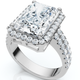 Certified 4.7Ct Debra Radiant Cut Double Row Engagement Ring 14k Gold Lab Grown
