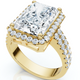 Certified 4.7Ct Debra Radiant Cut Double Row Engagement Ring 14k Gold Lab Grown