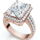 Certified 4.7Ct Debra Radiant Cut Double Row Engagement Ring 14k Gold Lab Grown