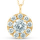 14K Yellow Gold 1 1/2ct Circle Round Lab Grown Diamond Pendant Necklace