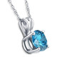 1 Ct Blue Diamond Solitaire Pendant 14K White Gold Lab Grown Necklace