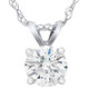 1/4ct Solitaire Round Lab Created Diamond Pendant 14K White Gold