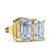 1 - 8Ct Emerald Cut Diamond Studs 14k Gold Lab Grown Women's Earrings