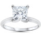 Certified 1.50 Ct Princess Cut Lab Diamond Solitaire Engagement Ring White Gold