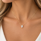 1Ct Pear Shape Diamond Solitaire Floating Pendant Yellow Gold Necklace Lab Grown