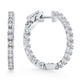 1.75 ct Lab Grown Diamond Hoops Inside Outside 1 1/3" 14K White Gold Vault Lock