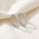 1.75 ct Lab Grown Diamond Hoops Inside Outside 1 1/3" 14K White Gold Vault Lock