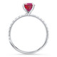 VS 1Ct Round Ruby Diamond Ring 10k Gold Lab Grown