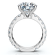 4 - 7 Ct TW French Pave Diamond Engagement Wedding Ring Set 14k Gold Lab Grown