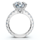 4 - 7 Ct TW French Pave Diamond Engagement Wedding Ring Set 14k Gold Lab Grown