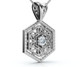 Solitaire EX3 Lab Grown Diamond Vintage Pendant 14K White Gold 17.65mm