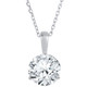 2 ct Solitaire Lab Grown Round Cut Diamond Pendant 14k Gold Necklace 18"