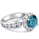 5Ct Blue Diamond Halo Engagement Ring in White Gold Lab Grown 5Ct Blue Diamond Halo Engagement Ring in White Gold Lab Grown