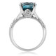 3Ct Blue Diamond Solitaire Vintage Engagement Ring Lab Grown in 10k White Gold
