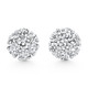 3/4Ct Diamond Cluster 7-Stone Pave Studs Screwback Earrings 14k Gold Lab Grown