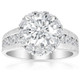 Certified 5Ct Lab Grown Diamond Halo Engagement Ring 14k White Gold