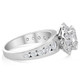 Certified 5Ct Lab Grown Diamond Halo Engagement Ring 14k White Gold