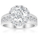 Certified 5Ct Lab Grown Diamond Halo Engagement Ring 14k White Gold