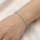 3 Carat Round Cut Lab Grown Diamond Tennis Bracelet In 14k White Gold 7"