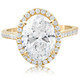 3 1/2Ct Oval Moissanite & Diamond Halo Engagement Ring 14k Yellow Gold 3 1/2Ct Oval Moissanite & Diamond Halo Engagement Ring 14k Yellow Gold