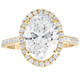 3 1/2Ct Oval Moissanite & Diamond Halo Engagement Ring 14k Yellow Gold