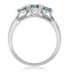 1 Ct Blue Diamond 3-Stone Engagement Anniversary Ring Lab Grown in White or Gold