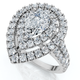 2 Ct TW Pear Shape Halo Diamond Engagement Ring 14k White Gold Lab Grown