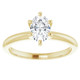1/2 Ct Oval Solitaire Diamond Engagement Ring Lab Grown White or Yellow Gold